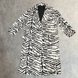 Victor Alfaro Collective Womens Duster Oversized Zebra Print Coatigan Size L